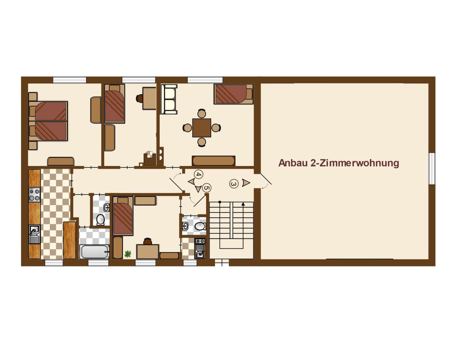 zweites Obergeschoss Etagengrundriss Stuttgart Zuffenhausen Mehrfamilienhaus